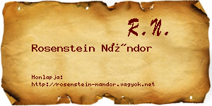 Rosenstein Nándor névjegykártya