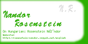 nandor rosenstein business card